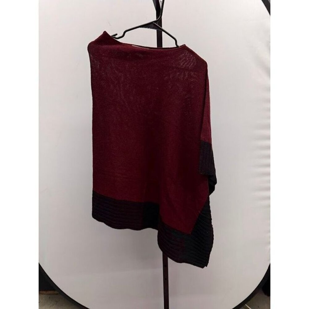 Celeste Maroon Wool Cashmere Blend Poncho Sweater